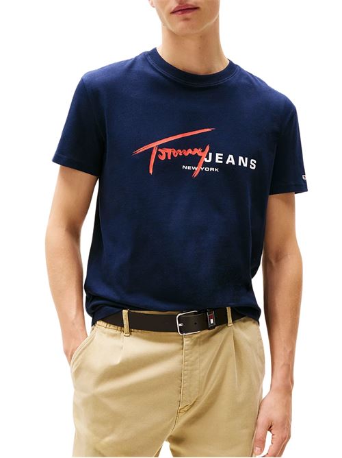 T-shirt blu in cotone Tommy Jeans | DM0DM20817C1G
